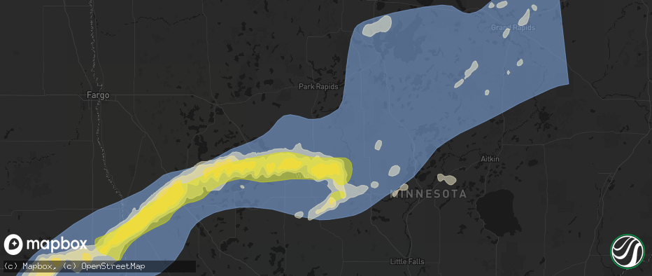 Hail map in Sebeka, MN on June 29, 2026
