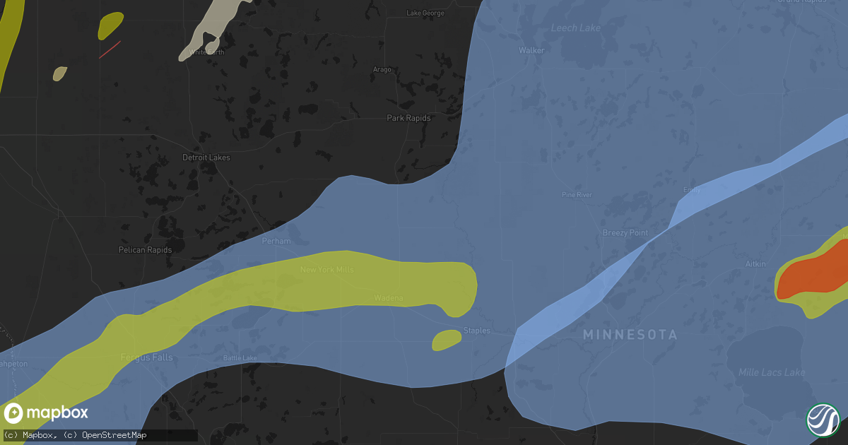 Hail map in Sebeka, MN on June 29, 2026