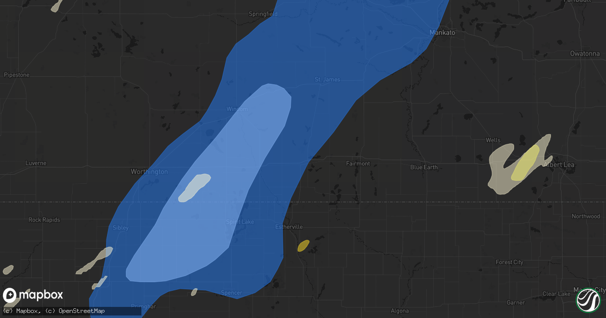 Hail map in Sherburn, MN on June 29, 2026