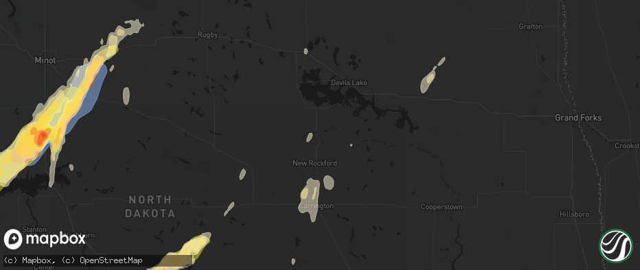 Hail map in Sheyenne, ND on June 29, 2026