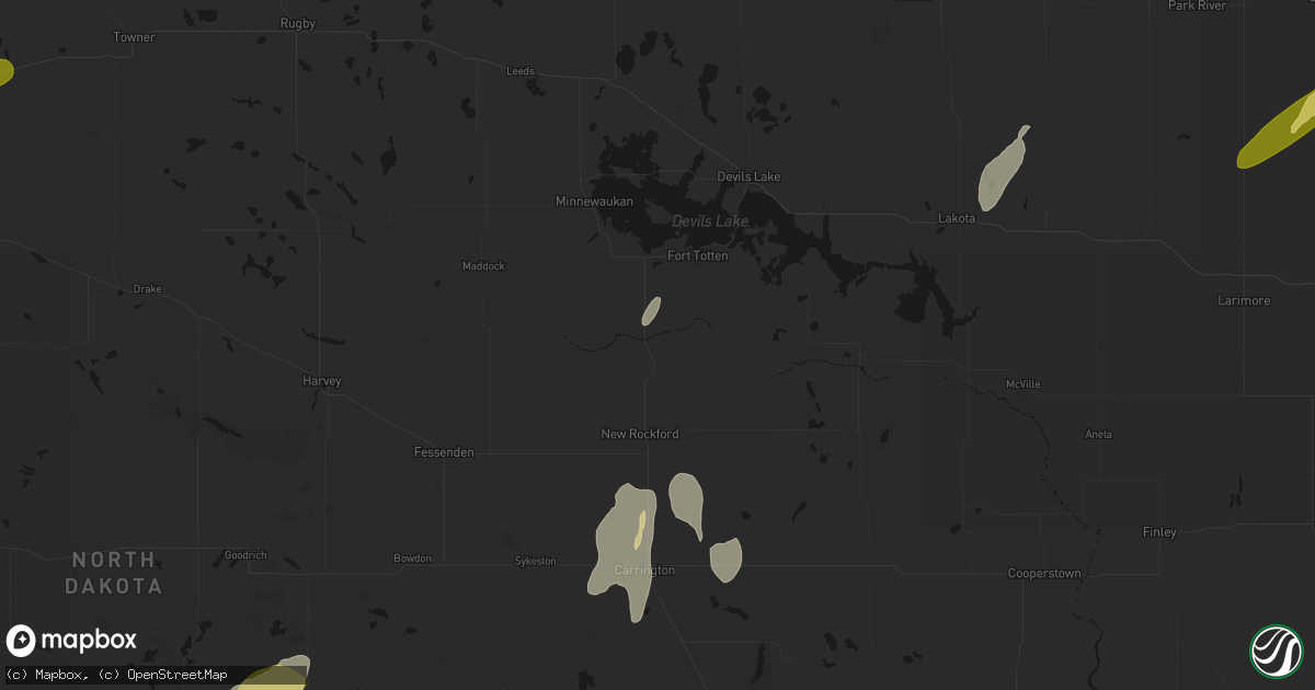 Hail map in Sheyenne, ND on June 29, 2026