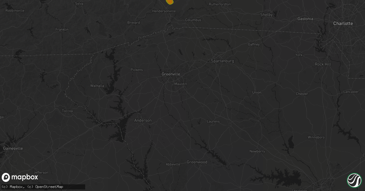 Hail map in Simpsonville, SC on June 29, 2026