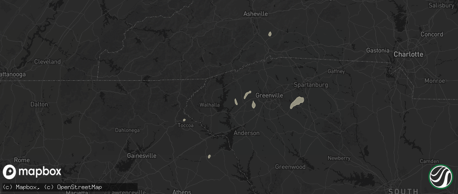 Hail map in Six Mile, SC on June 29, 2026