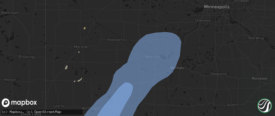 Hail map in Sleepy Eye, MN on June 29, 2026