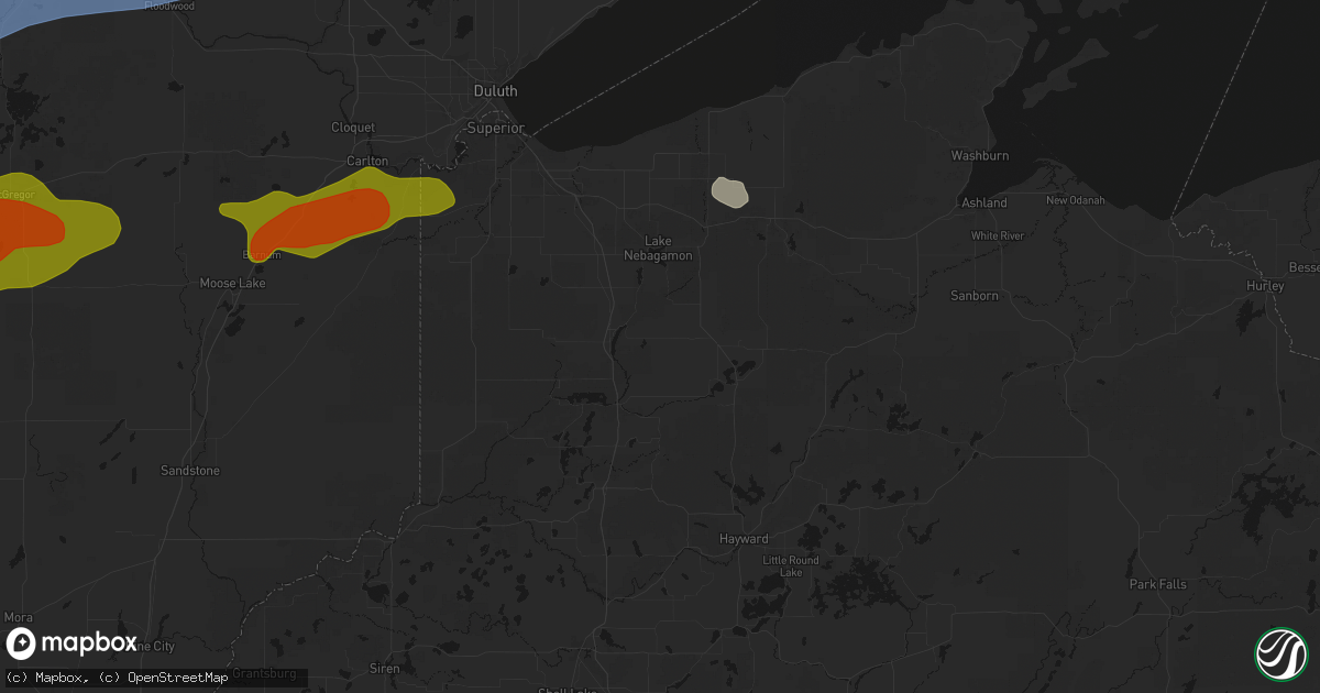 Hail map in Solon Springs, WI on June 29, 2026