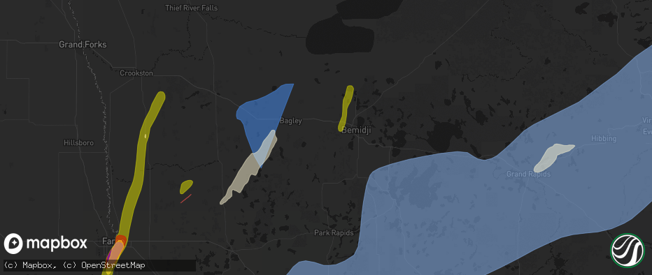 Hail map in Solway, MN on June 29, 2026
