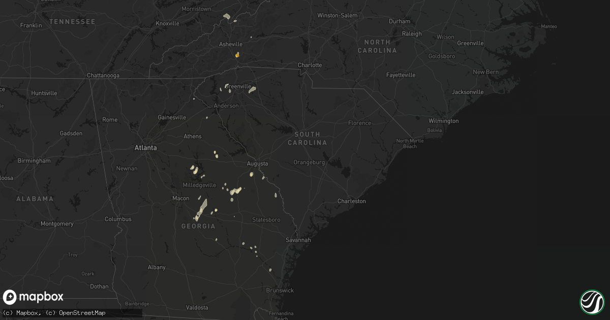 Hail map in South Carolina on June 29, 2026