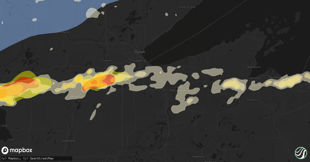Hail map in South Range, WI on June 29, 2026