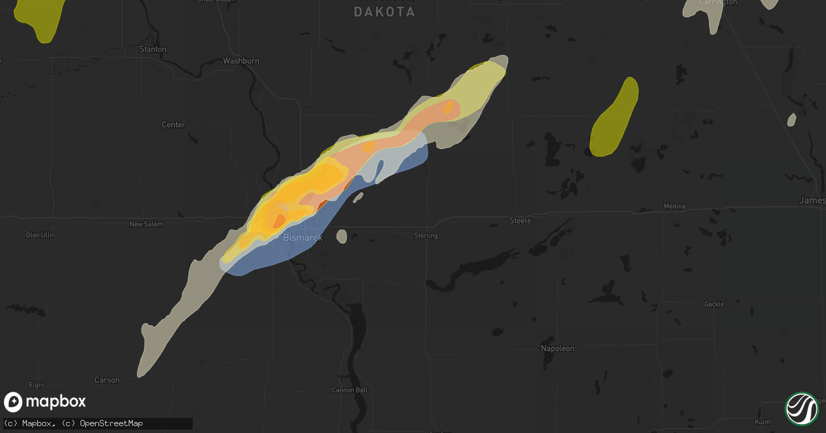 Hail map in Sterling, ND on June 29, 2026