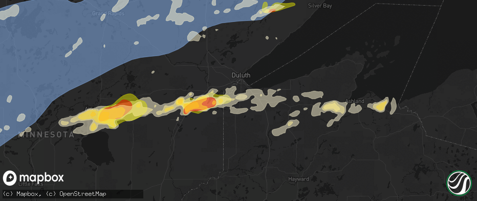 Hail map in Superior, WI on June 29, 2026