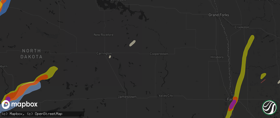 Hail map in Sutton, ND on June 29, 2026