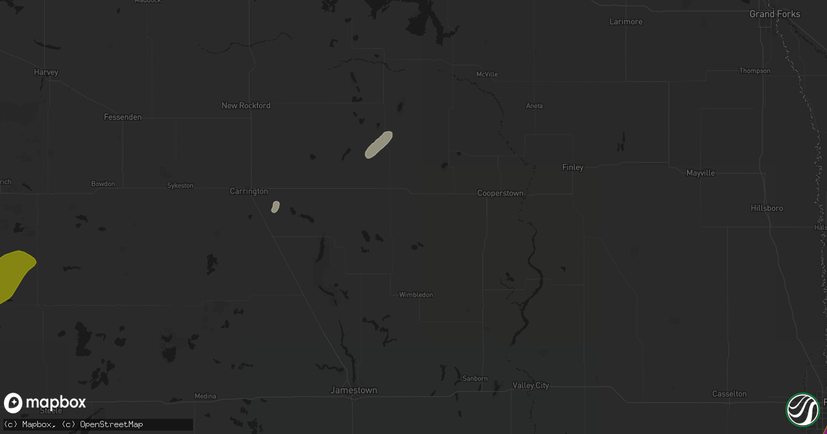 Hail map in Sutton, ND on June 29, 2026