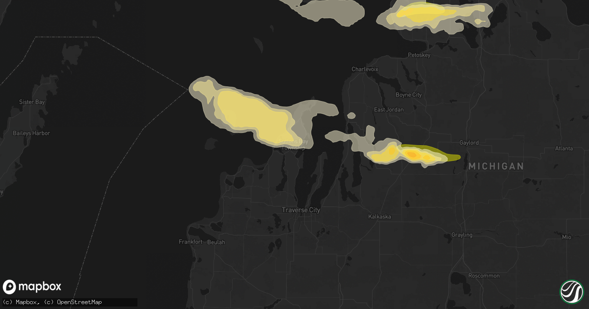Hail map in Suttons Bay, MI on June 29, 2026