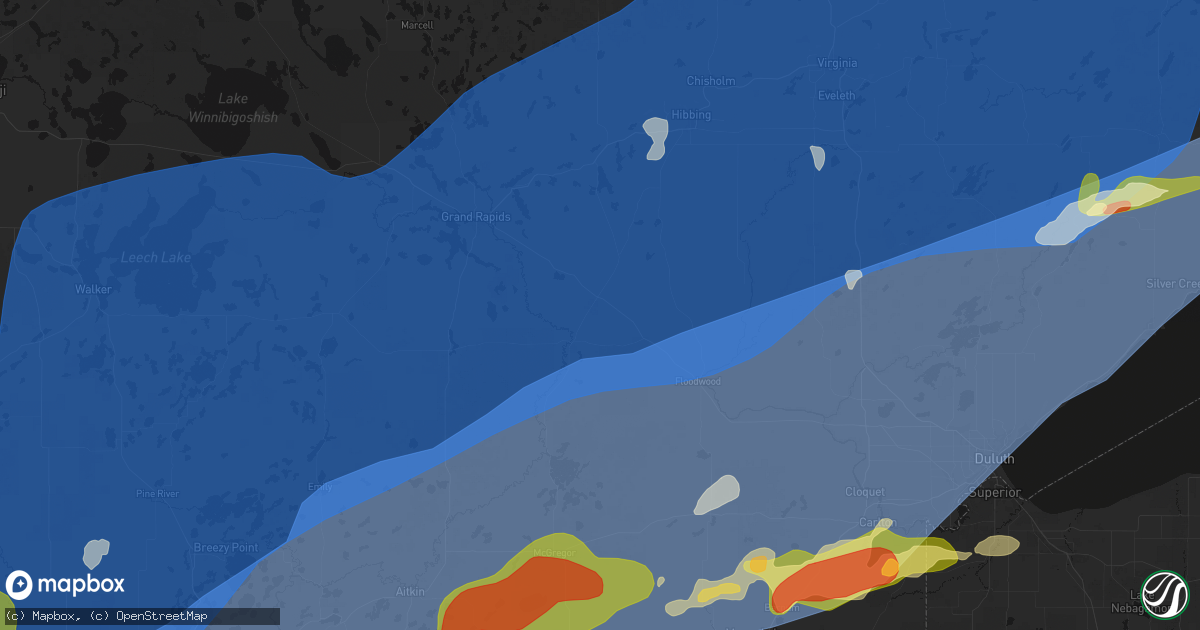 Hail map in Swan River, MN on June 29, 2026