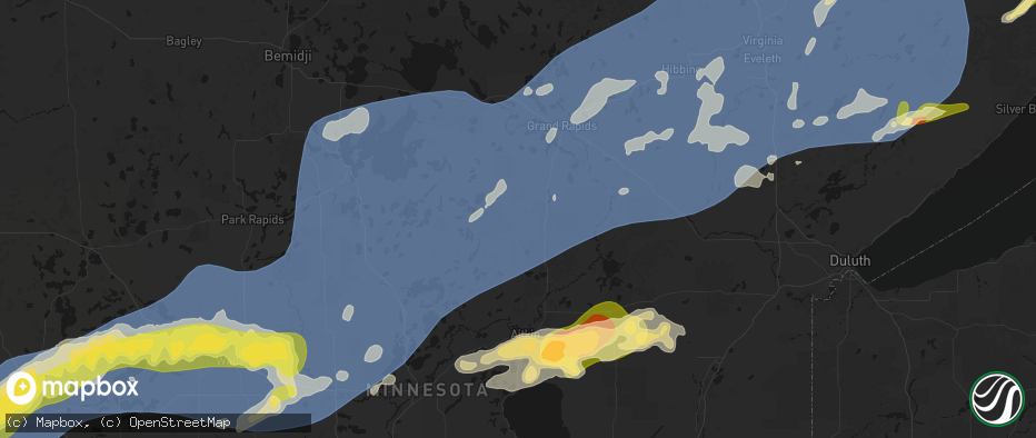 Hail map in Swatara, MN on June 29, 2026