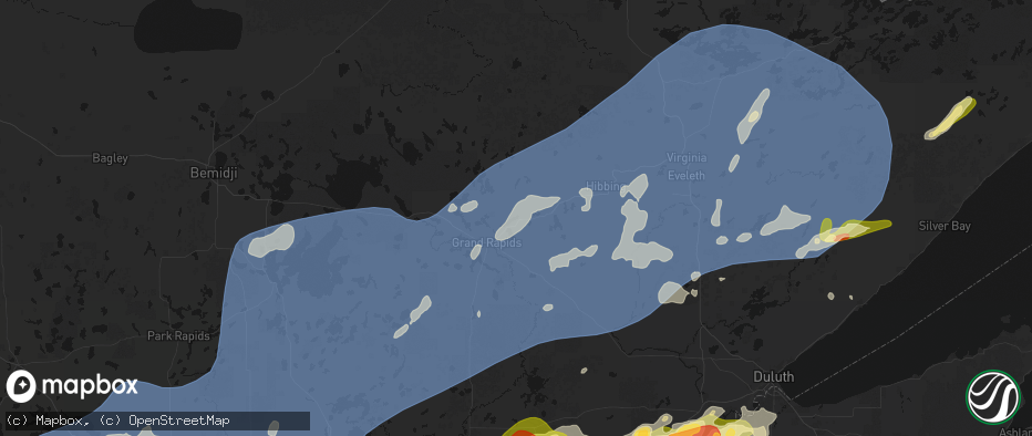 Hail map in Taconite, MN on June 29, 2026