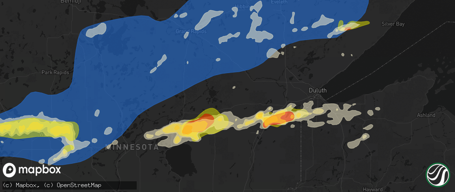 Hail map in Tamarack, MN on June 29, 2026
