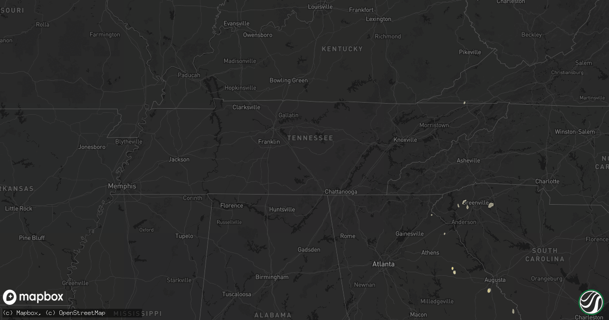 Hail map in Tennessee on June 29, 2026