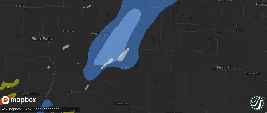 Hail map in Terril, IA on June 29, 2026