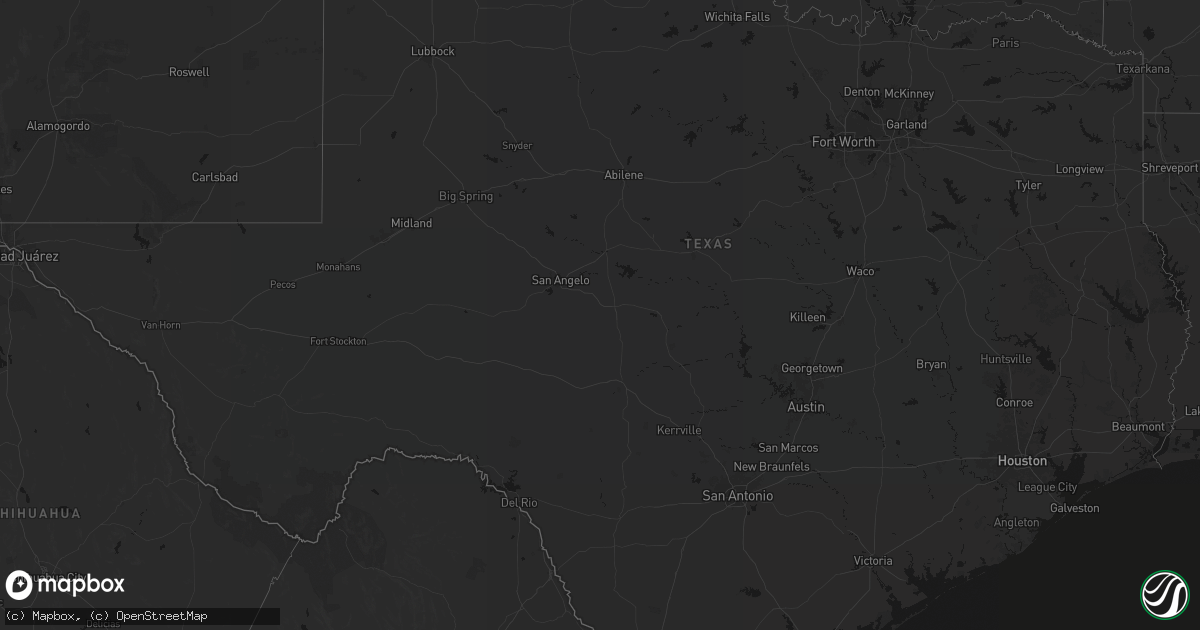 Hail map in Texas on June 29, 2026