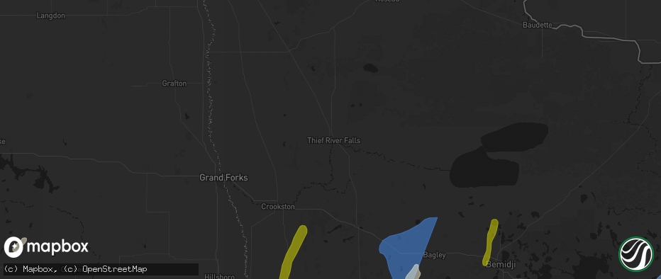 Hail map in Thief River Falls, MN on June 29, 2026
