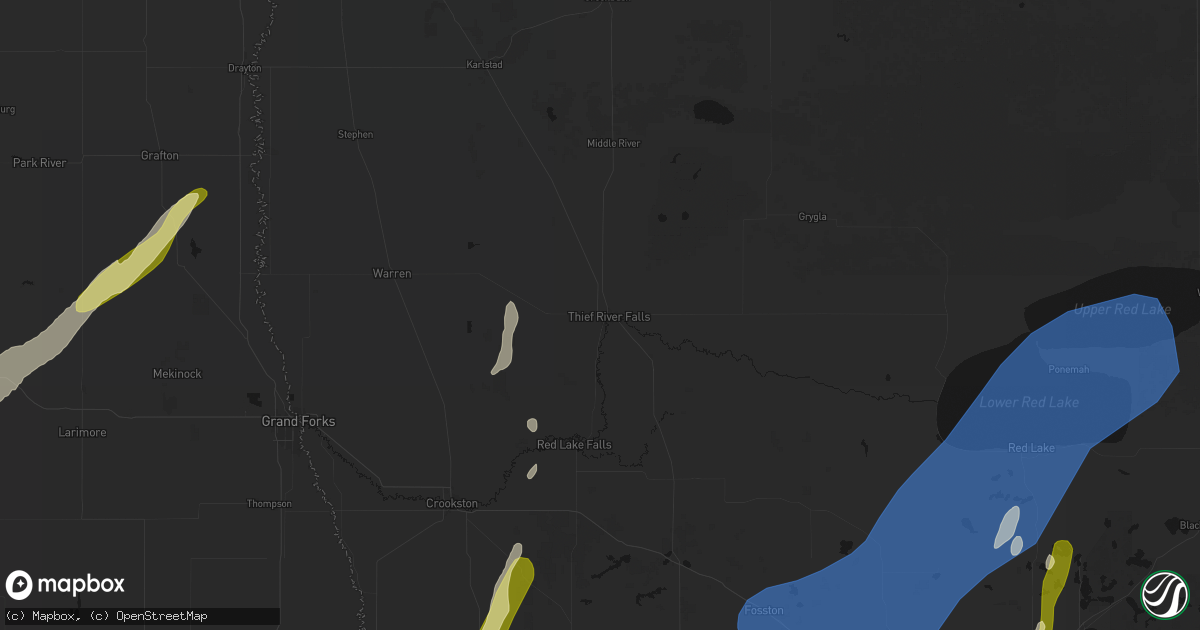 Hail map in Thief River Falls, MN on June 29, 2026