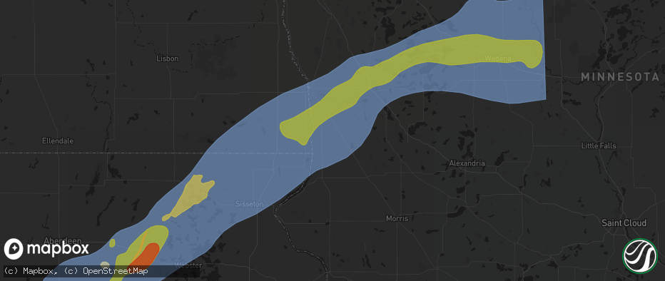 Hail map in Tintah, MN on June 29, 2026