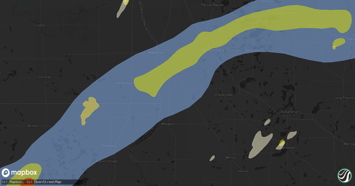 Hail map in Tintah, MN on June 29, 2026