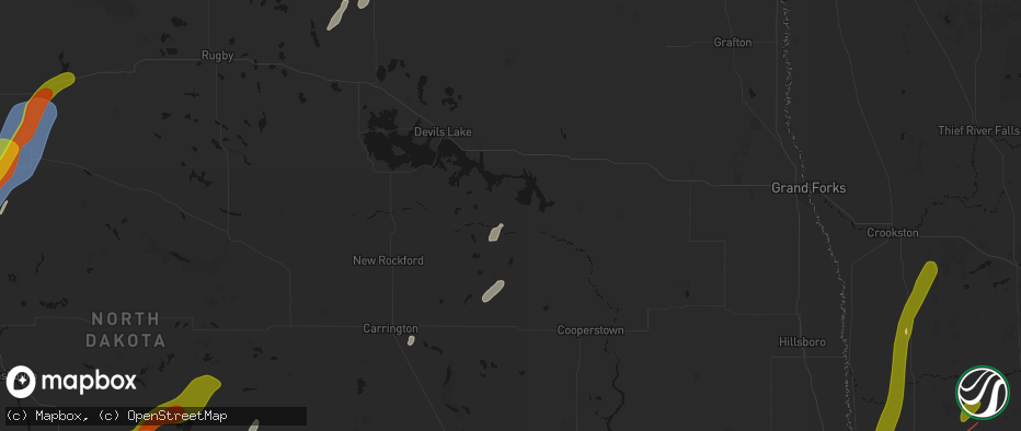 Hail map in Tolna, ND on June 29, 2026