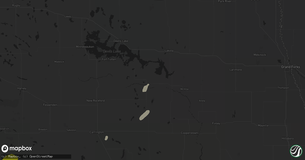 Hail map in Tolna, ND on June 29, 2026