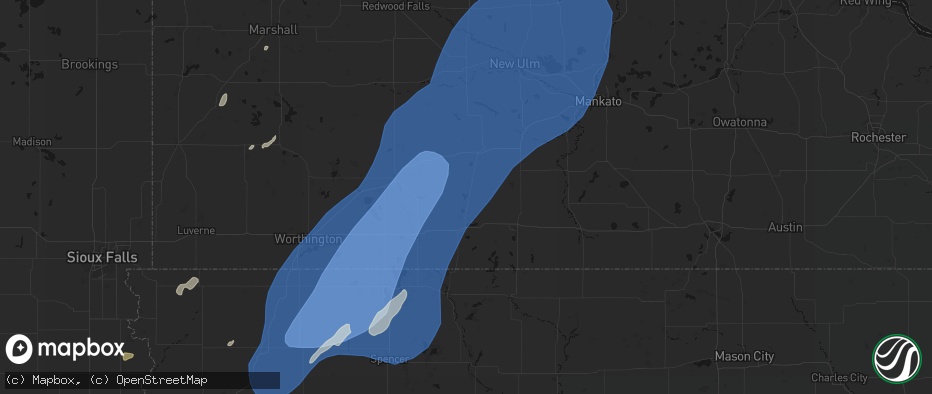 Hail map in Trimont, MN on June 29, 2026