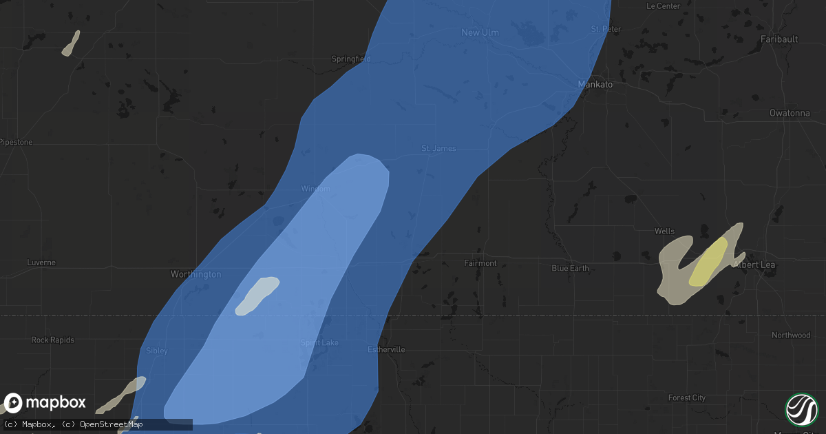 Hail map in Trimont, MN on June 29, 2026