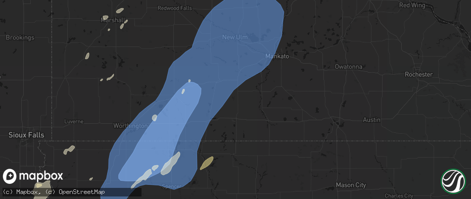 Hail map in Truman, MN on June 29, 2026