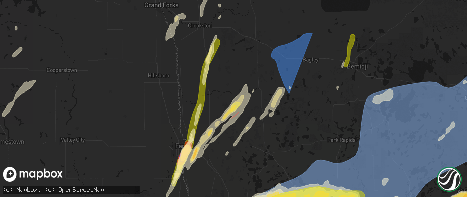 Hail map in Twin Valley, MN on June 29, 2026