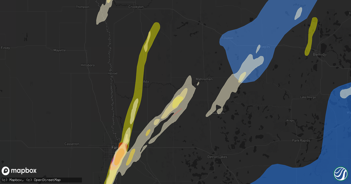 Hail map in Twin Valley, MN on June 29, 2026