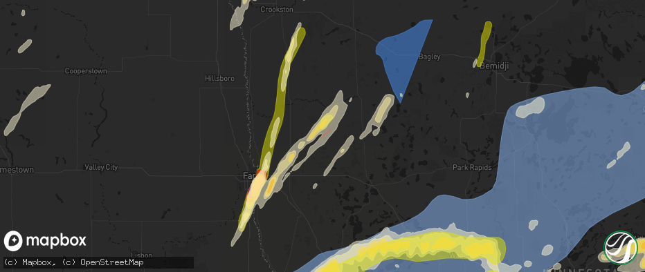 Hail map in Ulen, MN on June 29, 2026