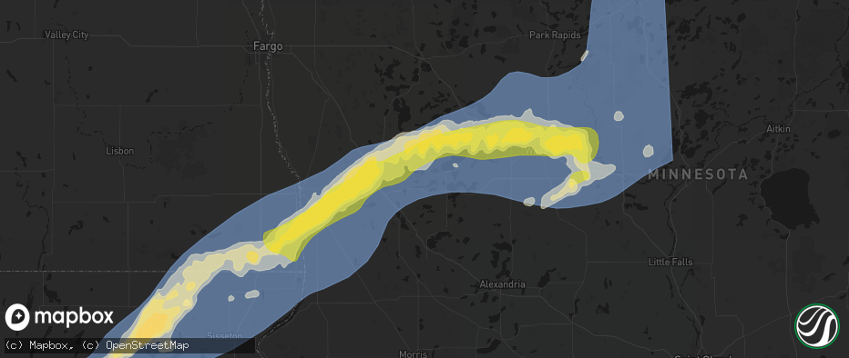 Hail map in Underwood, MN on June 29, 2026