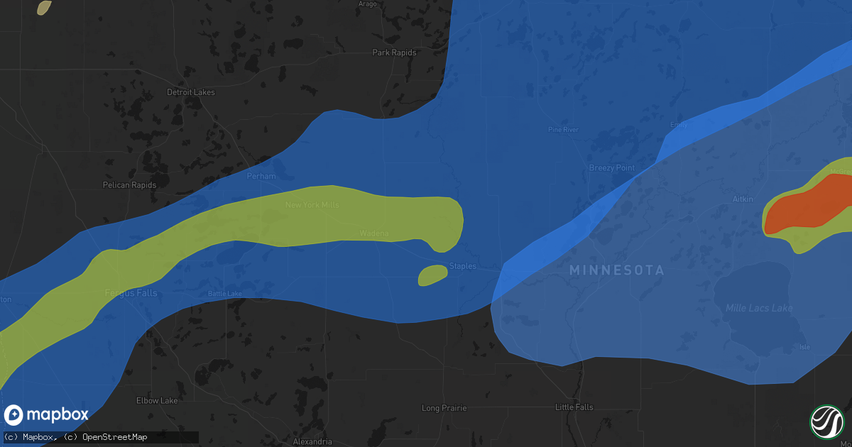 Hail map in Verndale, MN on June 29, 2026