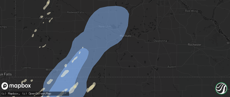 Hail map in Vernon Center, MN on June 29, 2026