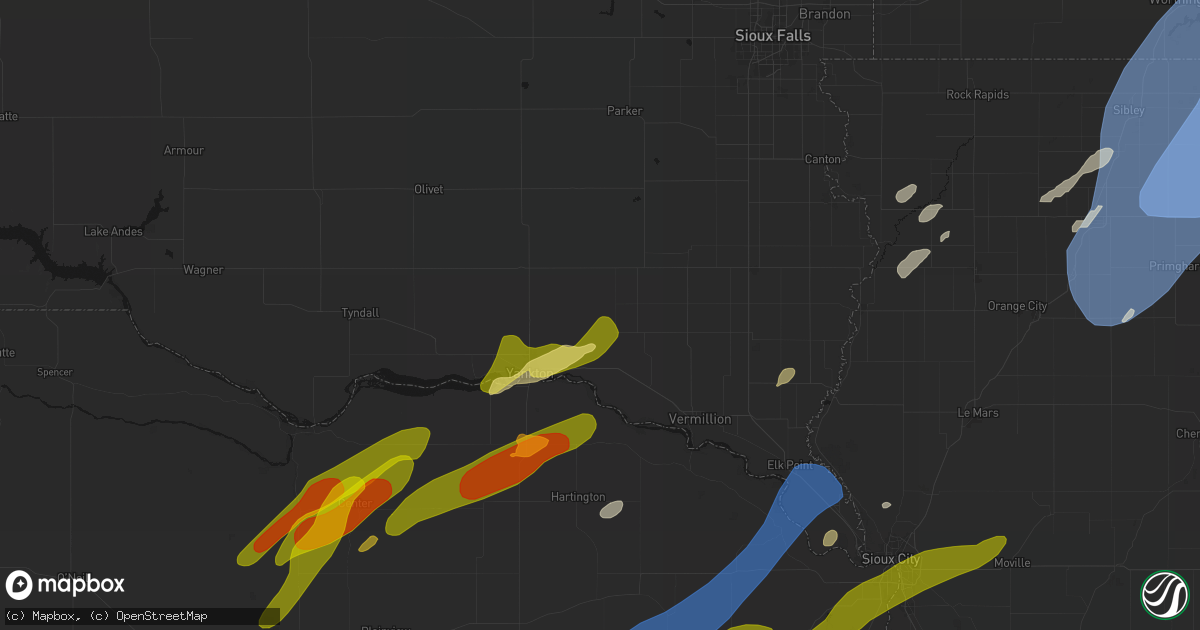 Hail map in Volin, SD on June 29, 2026