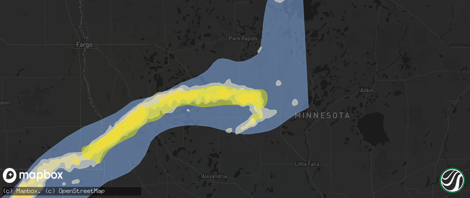 Hail map in Wadena, MN on June 29, 2026