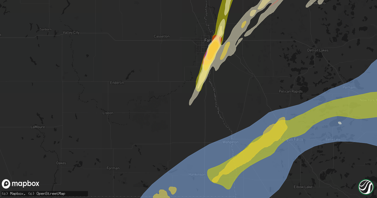 Hail map in Walcott, ND on June 29, 2026