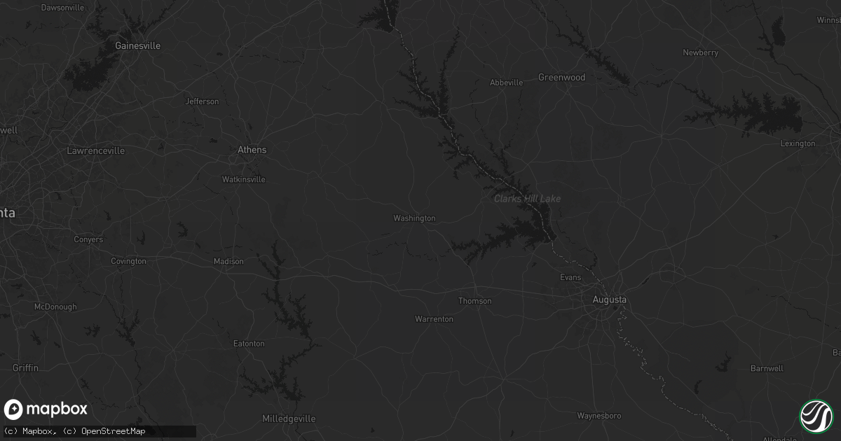 Hail map in Washington, GA on June 29, 2026