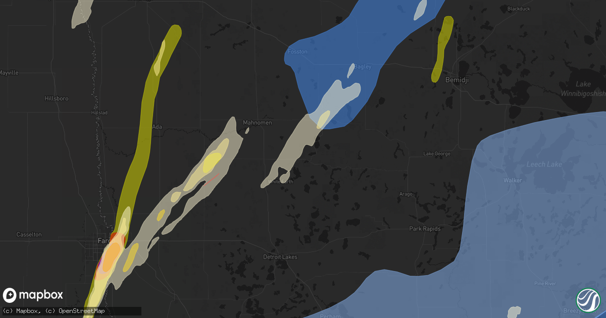 Hail map in Waubun, MN on June 29, 2026