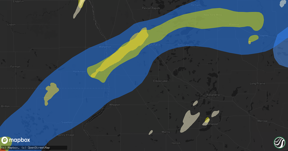 Hail map in Wendell, MN on June 29, 2026