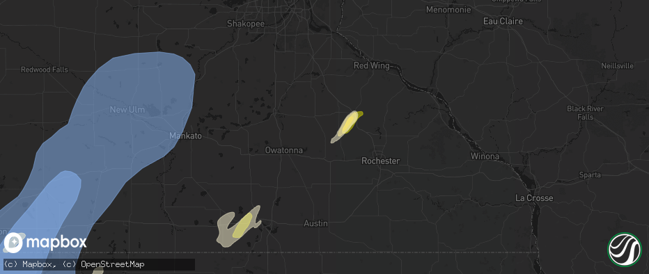 Hail map in West Concord, MN on June 29, 2026