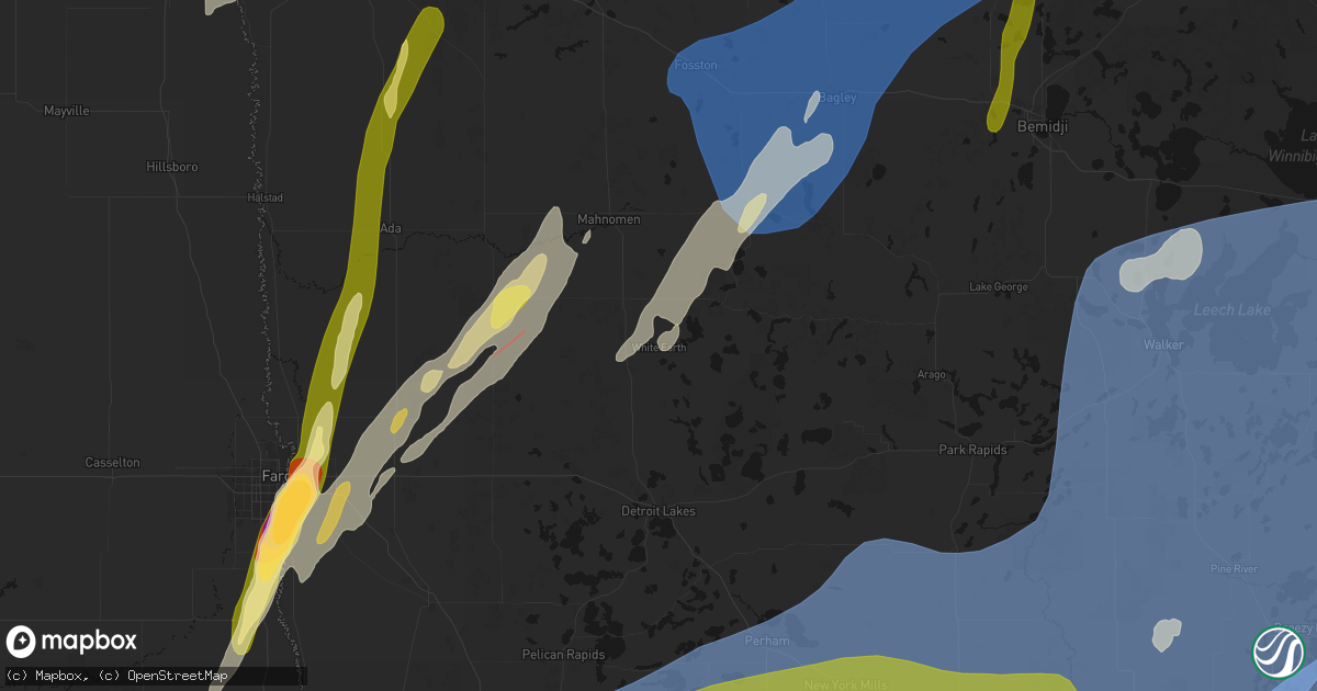 Hail map in White Earth, MN on June 29, 2026