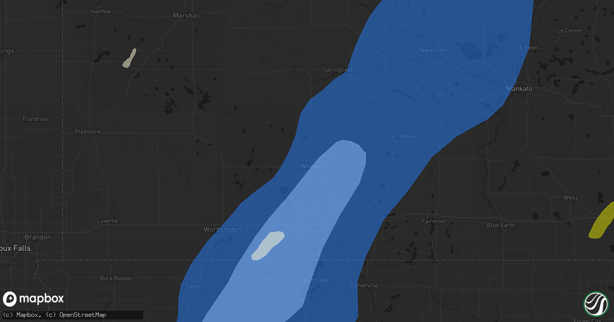 Hail map in Windom, MN on June 29, 2026