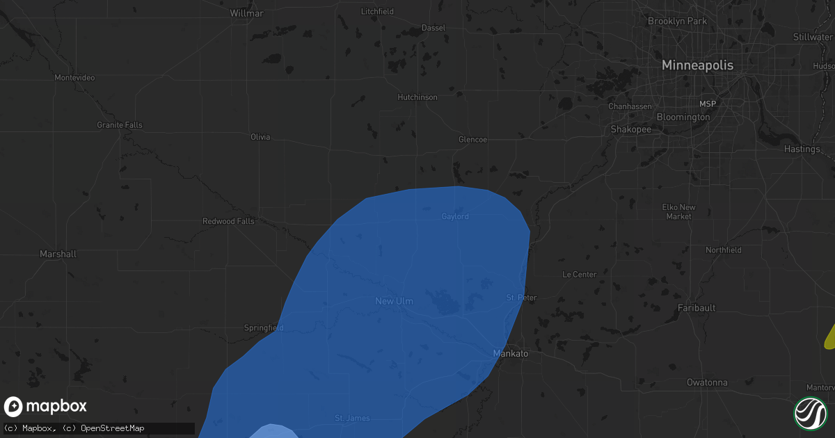 Hail map in Winthrop, MN on June 29, 2026