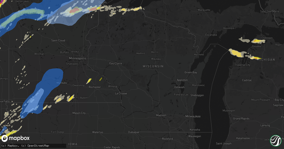 Hail map in Wisconsin on June 29, 2026